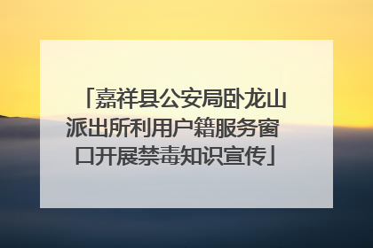 嘉祥县公安局卧龙山派出所利用户籍服务窗口开展禁毒知识宣传