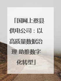 国网上蔡县供电公司：以高质量数据治理 助推数字化转型
