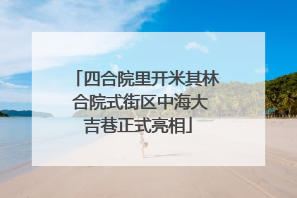 四合院里开米其林 合院式街区中海大吉巷正式亮相