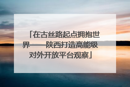 在古丝路起点拥抱世界——陕西打造高能级对外开放平台观察
