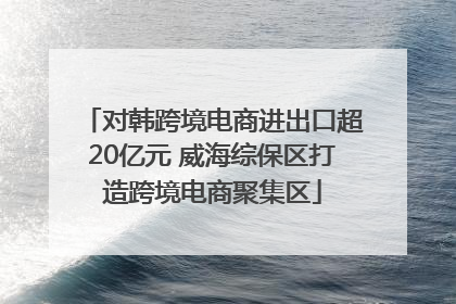 对韩跨境电商进出口超20亿元 威海综保区打造跨境电商聚集区