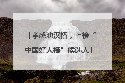 孝感池汉桥，上榜“中国好人榜”候选人