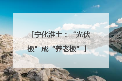 宁化淮土：“光伏板”成“养老板”