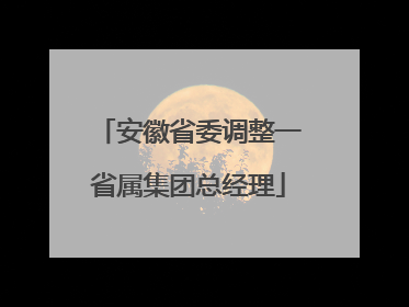 安徽省委调整一省属集团总经理