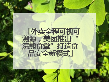 外卖全程可视可溯源，美团推出“浣熊食堂”打造食品安全新模式