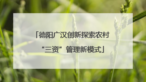德阳广汉创新探索农村“三资”管理新模式