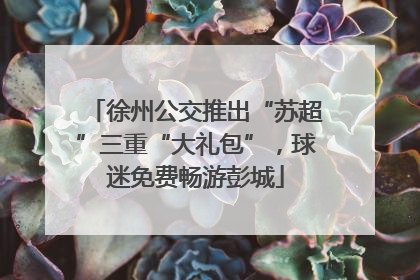 徐州公交推出“苏超”三重“大礼包”，球迷免费畅游彭城