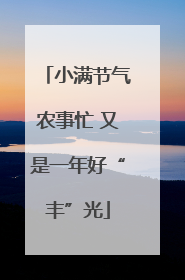 小满节气农事忙 又是一年好“丰”光