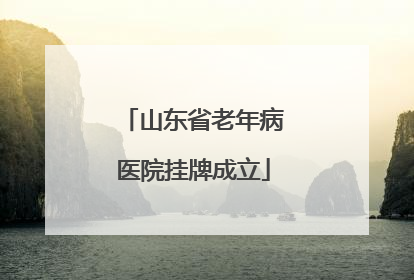山东省老年病医院挂牌成立