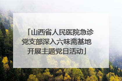 山西省人民医院急诊党支部深入六味斋基地开展主题党日活动