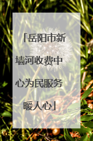 岳阳市新墙河收费中心为民服务暖人心