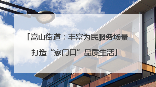嵩山街道：丰富为民服务场景 打造“家门口”品质生活