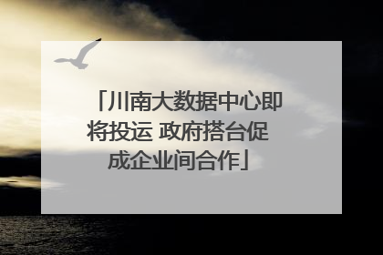 川南大数据中心即将投运 政府搭台促成企业间合作