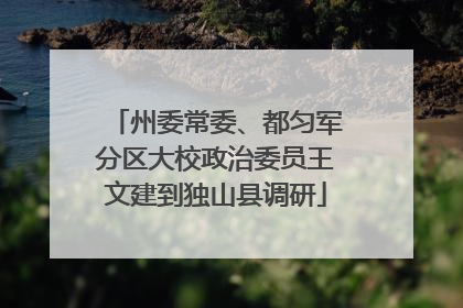 州委常委、都匀军分区大校政治委员王文建到独山县调研