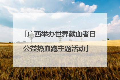 广西举办世界献血者日公益热血跑主题活动
