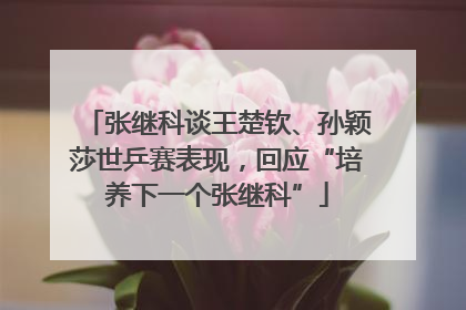 张继科谈王楚钦、孙颖莎世乒赛表现，回应“培养下一个张继科”