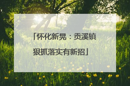 怀化新晃：贡溪镇狠抓落实有新招