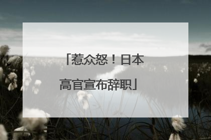 惹众怒！日本高官宣布辞职
