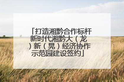打造湘黔合作标杆 新时代湘黔大（龙）新（晃）经济协作示范园建设签约