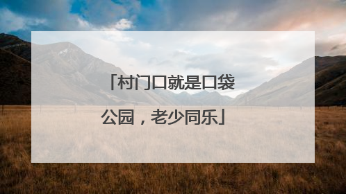 村门口就是口袋公园，老少同乐
