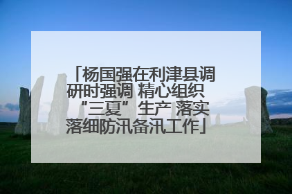 杨国强在利津县调研时强调 精心组织“三夏”生产 落实落细防汛备汛工作