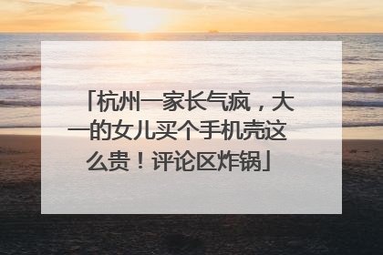 杭州一家长气疯，大一的女儿买个手机壳这么贵！评论区炸锅