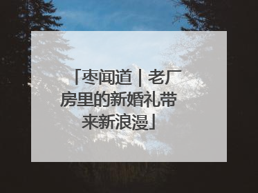 枣闻道｜老厂房里的新婚礼带来新浪漫