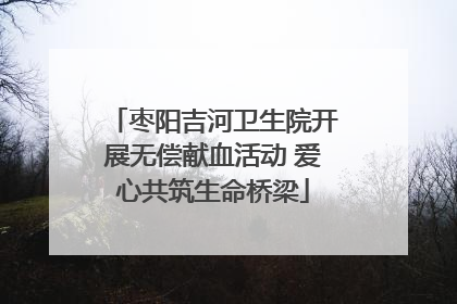 枣阳吉河卫生院开展无偿献血活动 爱心共筑生命桥梁