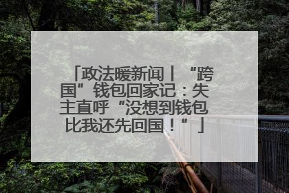 政法暖新闻丨“跨国”钱包回家记：失主直呼“没想到钱包比我还先回国！”