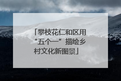 攀枝花仁和区用“五个一”描绘乡村文化新图景