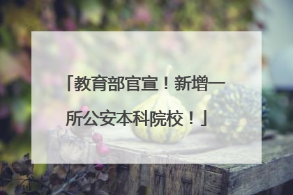 教育部官宣！新增一所公安本科院校！