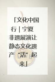 文化中国行｜宁夏 非遗展演让静态文化遗产“活”起来