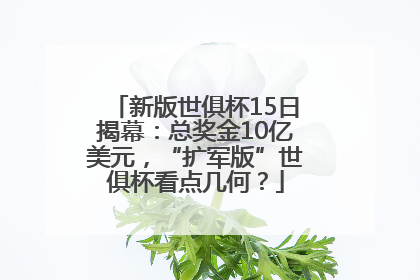 新版世俱杯15日揭幕：总奖金10亿美元，“扩军版”世俱杯看点几何？