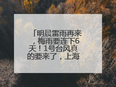 明晨雷雨再来，梅雨要连下6天！1号台风真的要来了，上海天气或有变！