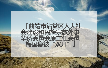 曲靖市沾益区人大社会建设和民族宗教外事华侨委员会原主任委员梅国稳被“双开”