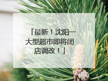 最新！沈阳一大型超市即将闭店调改！