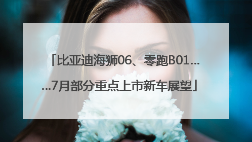 比亚迪海狮06、零跑B01……7月部分重点上市新车展望