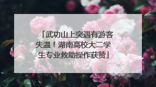 武功山上突遇有游客失温！湖南高校大二学生专业救助操作获赞