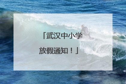 武汉中小学放假通知！