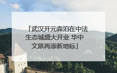武汉开元森泊在中法生态城盛大开业 华中文旅再添新地标