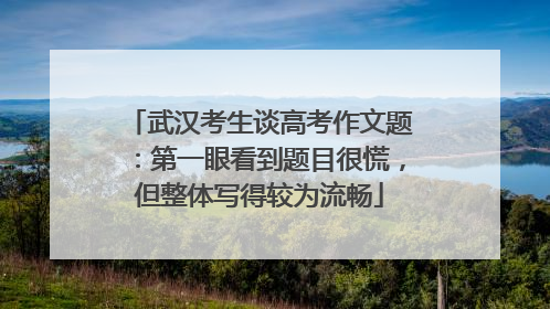 武汉考生谈高考作文题：第一眼看到题目很慌，但整体写得较为流畅