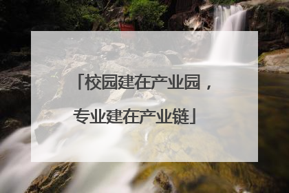 校园建在产业园，专业建在产业链