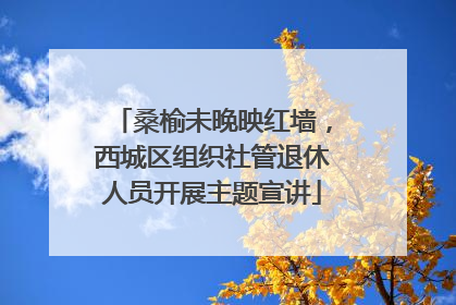 桑榆未晚映红墙，西城区组织社管退休人员开展主题宣讲