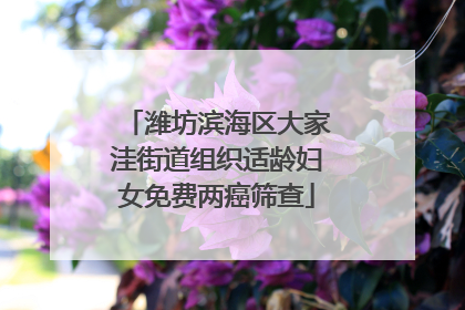 潍坊滨海区大家洼街道组织适龄妇女免费两癌筛查