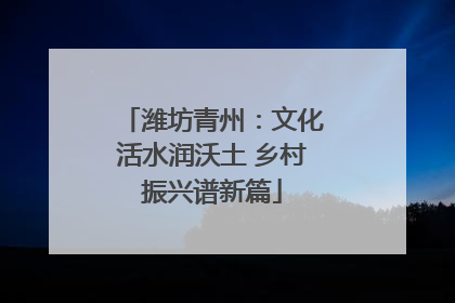 潍坊青州：文化活水润沃土 乡村振兴谱新篇