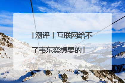 潮评丨互联网给不了韦东奕想要的