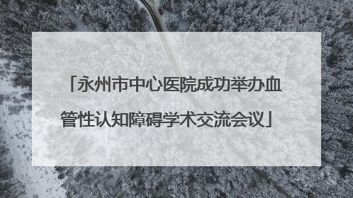 永州市中心医院成功举办血管性认知障碍学术交流会议