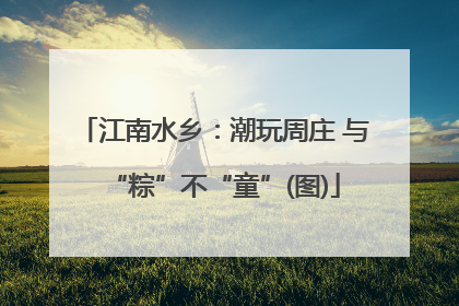江南水乡：潮玩周庄 与“粽”不“童”(图)