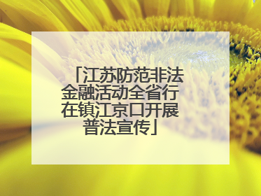 江苏防范非法金融活动全省行在镇江京口开展普法宣传