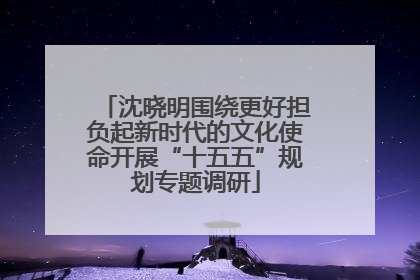 沈晓明围绕更好担负起新时代的文化使命开展“十五五”规划专题调研